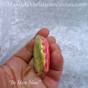 Mandala Meditation Stone - Hand Painted Stones - The Mandala Lady - Be Here Now