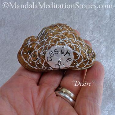 Desire Mandala Meditation Stone - The Mandala Lady - Hand-painted Stones - The Mandala Lady