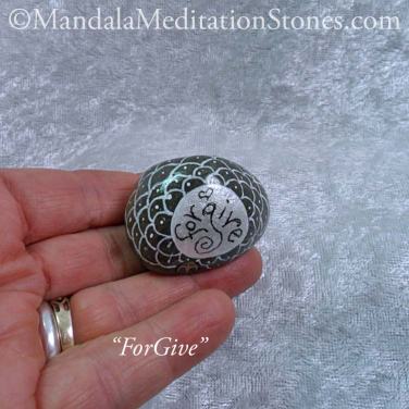 ForGive Mandala Meditation Stone - The Mandala Lady - Hand painted stones