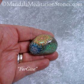 ForGive Mandala Meditation Stone - The Mandala Lady - Hand painted stones