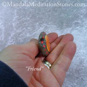 Friend Mandala Meditation Stone - The Mandala Lady - Hand painted stones