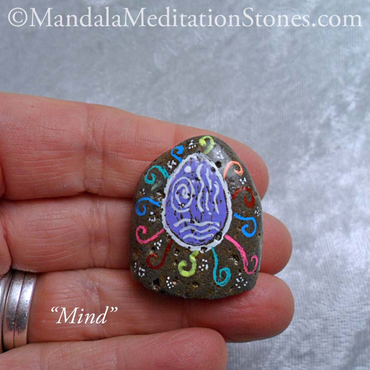 Mind - Mindfulness Stone - Hand Painted Stone - The Mandala Lady
